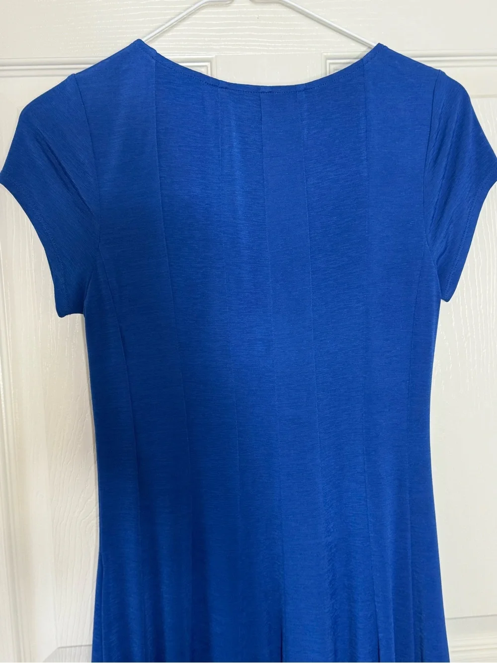 Royal Blue Dressbarn Knit Dress Women’s Size 4 Ruffle Front Dress